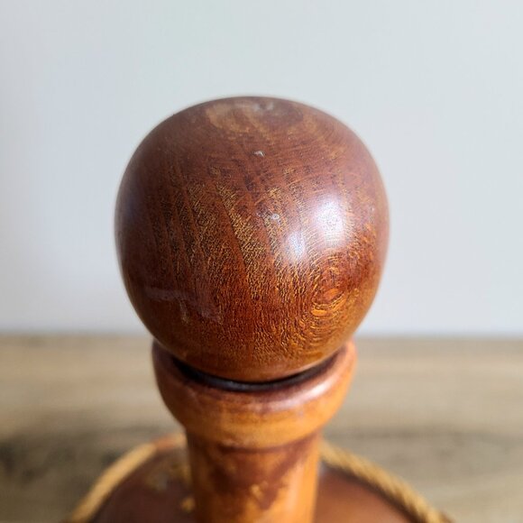 Leather covered glass decanter. Made in Italy. As is. - Picture 6 of 11